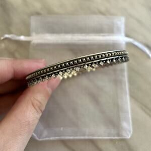 Kendra Scott Mary Caroline Silver Rhodium Crown Mosaic Bangle Bracelet